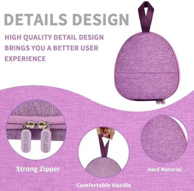 Alt view image 5 of 7 - Hard Shell Headphone Case with Secure Strap and Cable Pocket, Purple | for JLab/for JBL Tune 510BT 720BT 770NC 520BT/ for Sony WH-CH520 WH-CH720N/ for BERIBES/for Soundcore Q20i Over-Ear Headphone