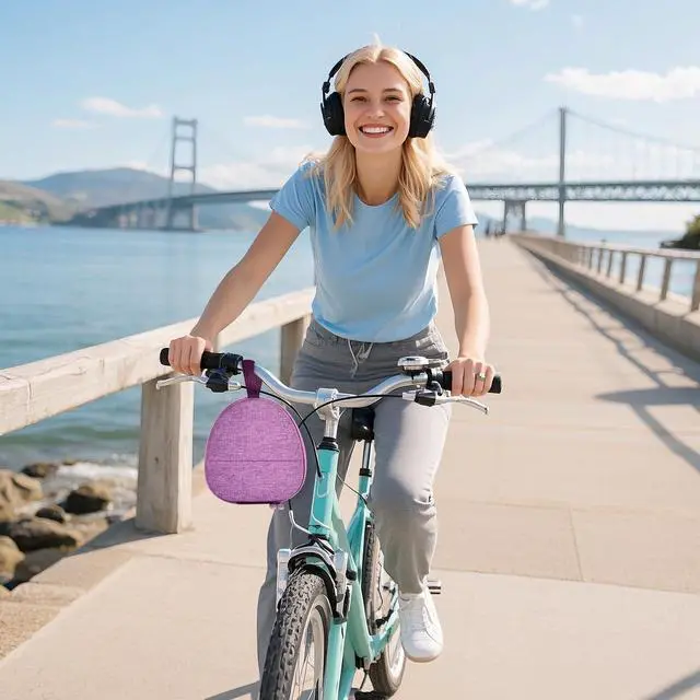 Alt view image 7 of 7 - Hard Shell Headphone Case with Secure Strap and Cable Pocket, Purple | for JLab/for JBL Tune 510BT 720BT 770NC 520BT/ for Sony WH-CH520 WH-CH720N/ for BERIBES/for Soundcore Q20i Over-Ear Headphone