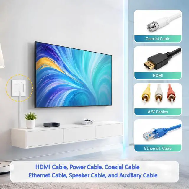 Alt view image 2 of 7 - 2 Pack 2-Gang Dustproof Large Capacity Brush Wall Plate with Bracket | Cable Pass Through Wire Hider for TV,HDMI,Ethernet,Speaker Home Theater,Durable Construction,Versatile Use,Easy Installation