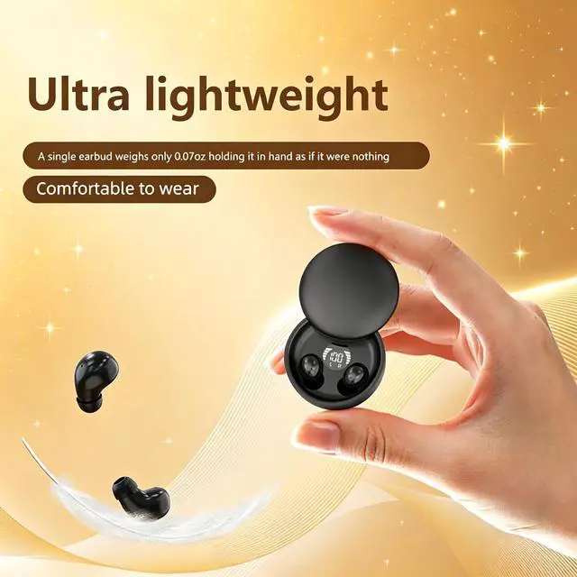 Alt view image 4 of 7 - Mini Invisible Bluetooth Earbuds,Ultra-Light Comfort Fit Sleep Headphones for Side Sleepers,Mini Noise Blocking Sleep Earphones,Bluetooth 5.4 Wireless Earbuds for Sleeping, Working, (Black)