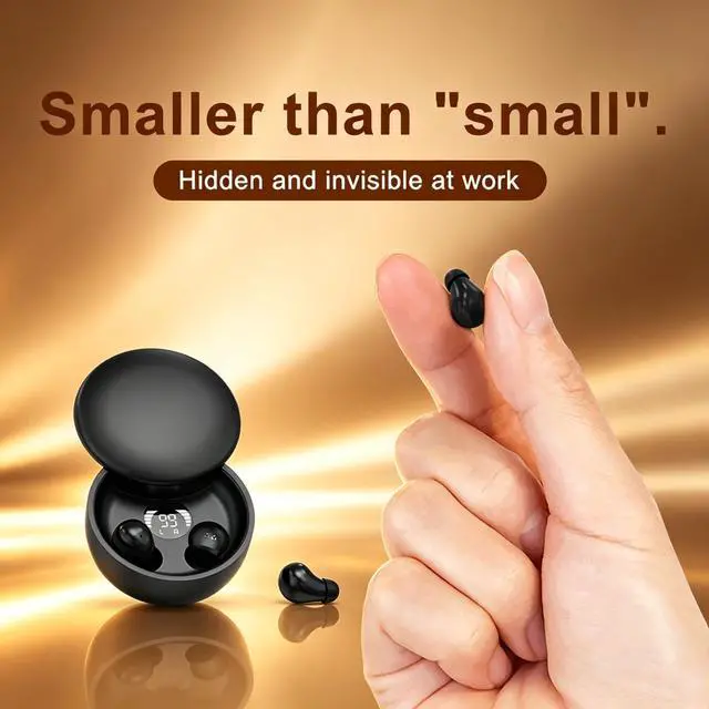 Alt view image 3 of 7 - Mini Invisible Bluetooth Earbuds,Ultra-Light Comfort Fit Sleep Headphones for Side Sleepers,Mini Noise Blocking Sleep Earphones,Bluetooth 5.4 Wireless Earbuds for Sleeping, Working, (Black)