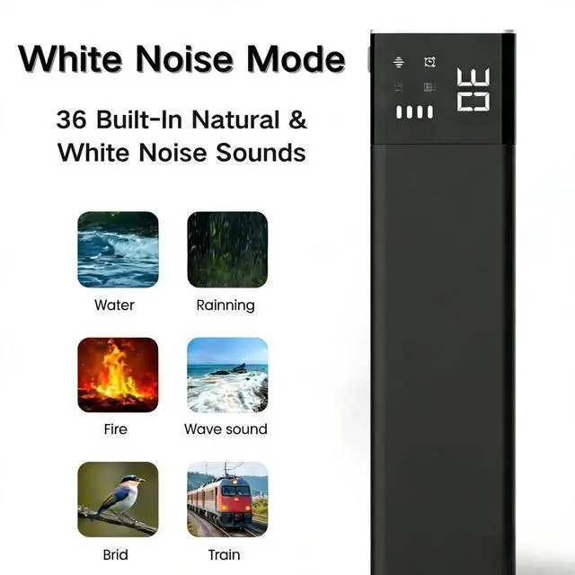Alt view image 6 of 7 - Pillow Speaker for Sleeping, Bone Conduction Under Pillow Speaker for Side Sleeper, 36 Built-in White Noise, Auto-Off Timer, Portable Sleep Speaker for Home Travel, Wireless Bluetooth Connect (Black)