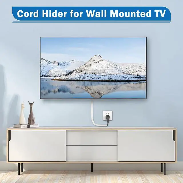 Alt view image 7 of 7 - Wall Cord Hider 78 Inch Cable Hider for Walls W0.59 H0.39in White | Self Adhesive, Flexible, PVC Material, for Wall Mount TV, Cable Concealer, Wire Cover Raceway for Home & Office