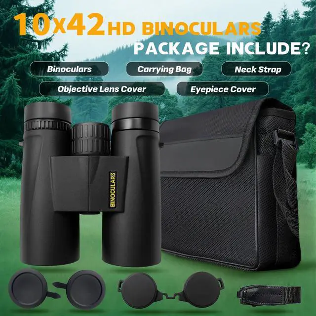 Alt view image 6 of 7 - 10x42 HD Binoculars for Adults, BAK4 Prism Waterproof Lightweight Binoculars with Low Light Vision for Bird Watching, Hunting, Hiking, Travel, Cruise