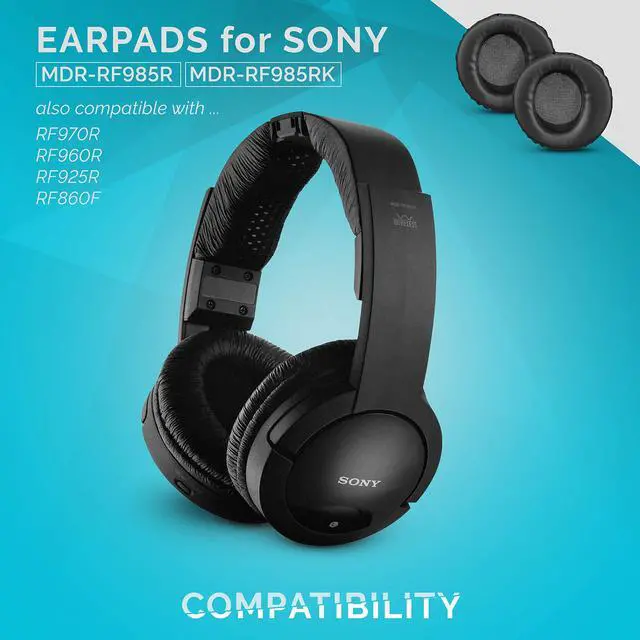 Alt view image 3 of 7 - Upgraded Earpads for Sony MDR-RF985R RF985R 960R RF925R RF860F, Real Memory Foam & Faux Leather, Better Sound Isolation & Comfort Than Stock Ear Pads by, Black