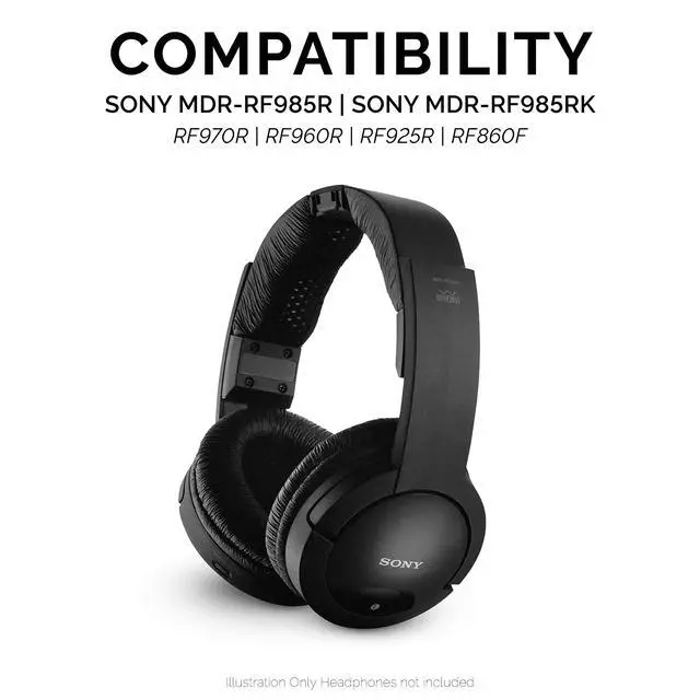 Alt view image 7 of 7 - Upgraded Earpads for Sony MDR-RF985R RF985R 960R RF925R RF860F, Real Memory Foam & Faux Leather, Better Sound Isolation & Comfort Than Stock Ear Pads by, Black