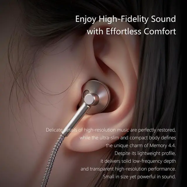 Alt view image 3 of 7 - HiFi E13P-AL in-Ear Earphones Aluminum Alloy Planar IEM Memory 4.4mm Super Linear Planar Driver HiFi Earphones Suitable for 4.4mm Stock and Other Devices
