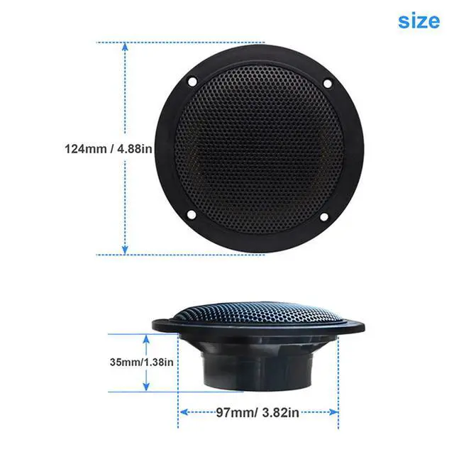 Alt view image 6 of 7 - Marine Stereo - Waterproof Bluetooth MP3 USB AM/FM Radio with 2 Black Speakers (304-4001B)