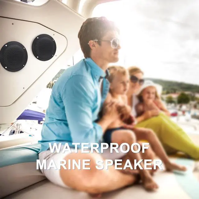 Alt view image 7 of 7 - Marine Stereo - Waterproof Bluetooth MP3 USB AM/FM Radio with 2 Black Speakers (304-4001B)