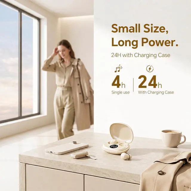 Alt view image 5 of 7 - Mini Invisible Small Earbuds Wireless Bluetooth Ear Buds for Small Ears Women Invisible Hidden Headphones Discreet Smallest Micro Tiny Comfortable Flesh Colored Skin Color Earbuds for Work