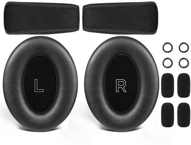 Main image of Replacement Kit for Bose A30 Aviation Headset, Earpads + Headband + Speaker Screen + Microphone Covers - Black