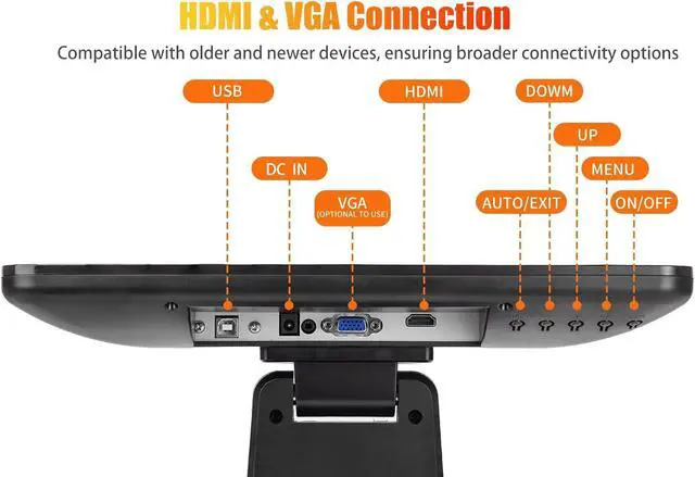 Alt view image 2 of 7 - 19 Inch 16:10 Touchscreen POS Monitor, LED Backlit 10 Points Multi-Touch HDMI VGA, 1440 x 900, True Flat Seamless Water & Dust Proof Front Screen, for Office, Retail, Restaurant, Bar, Gym, Warehouse