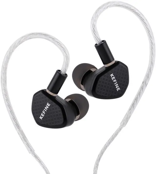 Main image of Kefine Klean in-Ear Monitor, 10mm DLC Diaphgram Dynamic Driver IEM Earphones, HiFi Wired Gaming Earbuds with Dual Interchangeable Nozzles & Detachable 2-PIN Cable (with Mic Type-C, Black)