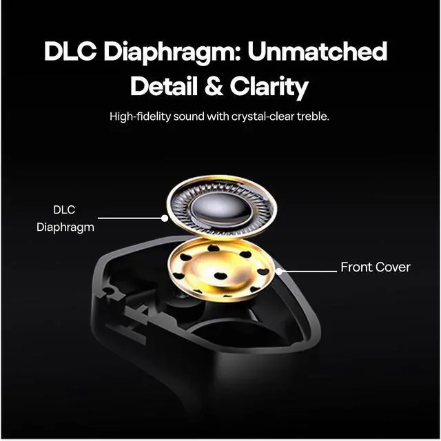 Alt view image 4 of 7 - Kefine Klean in-Ear Monitor, 10mm DLC Diaphgram Dynamic Driver IEM Earphones, HiFi Wired Gaming Earbuds with Dual Interchangeable Nozzles & Detachable 2-PIN Cable (with Mic Type-C, Black)
