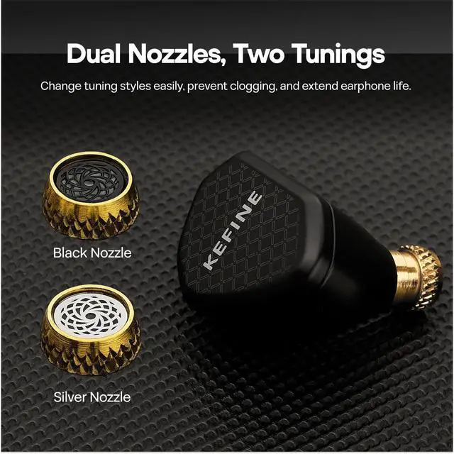 Alt view image 5 of 7 - Kefine Klean in-Ear Monitor, 10mm DLC Diaphgram Dynamic Driver IEM Earphones, HiFi Wired Gaming Earbuds with Dual Interchangeable Nozzles & Detachable 2-PIN Cable (with Mic Type-C, Black)