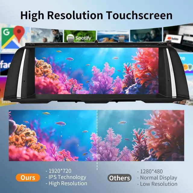 Alt view image 5 of 7 - 10.25 Inch Wireless CarPlay/Android Auto Touchscreen for BMW 5 Series F10/F11 2010-2011 Year with CIC System, Car Radio Receiver, Multimedia, Bluetooth, Car Stereo
