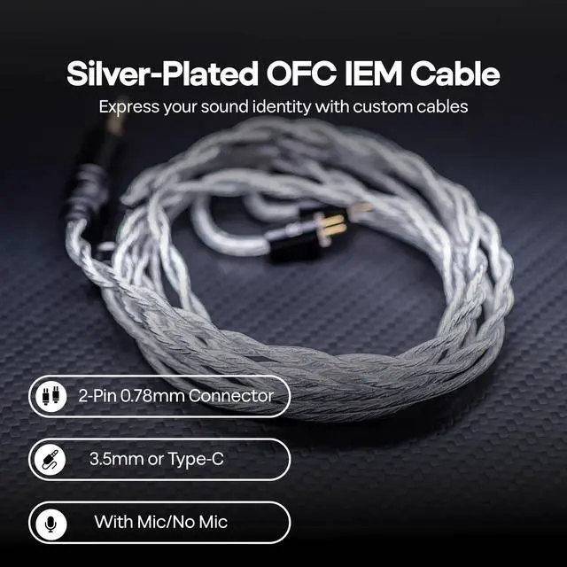 Alt view image 7 of 7 - Kefine Klean in-Ear Monitor, 10mm DLC Diaphgram Dynamic Driver IEM Earphones, HiFi Wired Gaming Earbuds with Dual Interchangeable Nozzles & Detachable 2-PIN Cable (with Mic Type-C, Black)