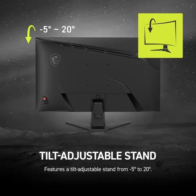 Alt view image 6 of 7 - MAG 275CF X24 27-inch 1920 x 1080 (FHD) Gaming Monitor, 240Hz, AMD FreeSync Premium, HDR Ready, HDMI, VGA Port, VESA, Tilt, 0.5ms, Black