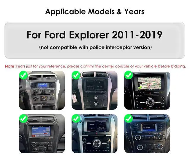 Alt view image 2 of 7 - Android 14 Car Stereo for Ford Explorer (2011-2019), 8Core 4G+64G GPS Navigation with 9.7 inch QLED Touchscreen via Carplay Android Auto EQ SWC Bluetooth5.4 USB TPMS OBD2