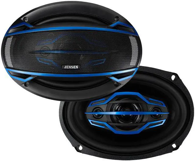 Main image of JS6904 6x9 4-Way Car Speakers Pair 200W Peak 50W RMS Coaxial Set | 58mm Mylar balanced dome midrange, two 20mm piezo tweeters, high performance 4-way sound, fits standard 6x9 car cutouts