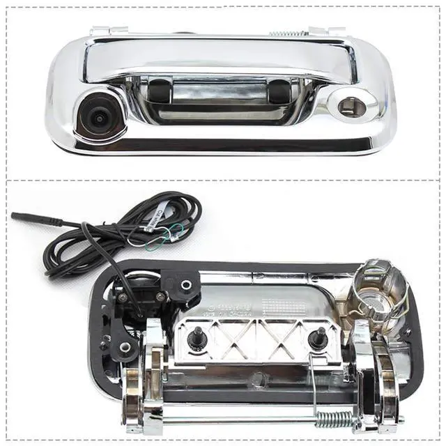 Alt view image 3 of 7 - Tailgate Handle Backup Rear View Reverse Camera for Ford F150 2004-2014/Super Duty F250/F350/F450/F550 2008-2014 Explorer Sport Trac Lincoln Mark LT Pickup Truck Chrome(with Optional Guideline)