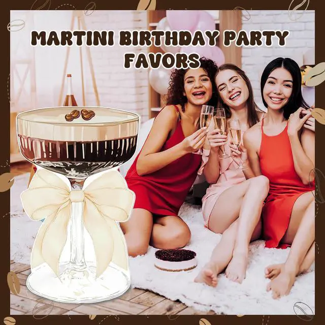 Alt view image 4 of 7 - 4 FT Espresso Martini Decorations Martini Bow Cardboard Cutout | A Tini Bit Older Birthday Cutout Stand for Women Bar Bachelorette Bridal Shower Wedding Party Decor