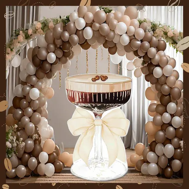 Alt view image 5 of 7 - 4 FT Espresso Martini Decorations Martini Bow Cardboard Cutout | A Tini Bit Older Birthday Cutout Stand for Women Bar Bachelorette Bridal Shower Wedding Party Decor