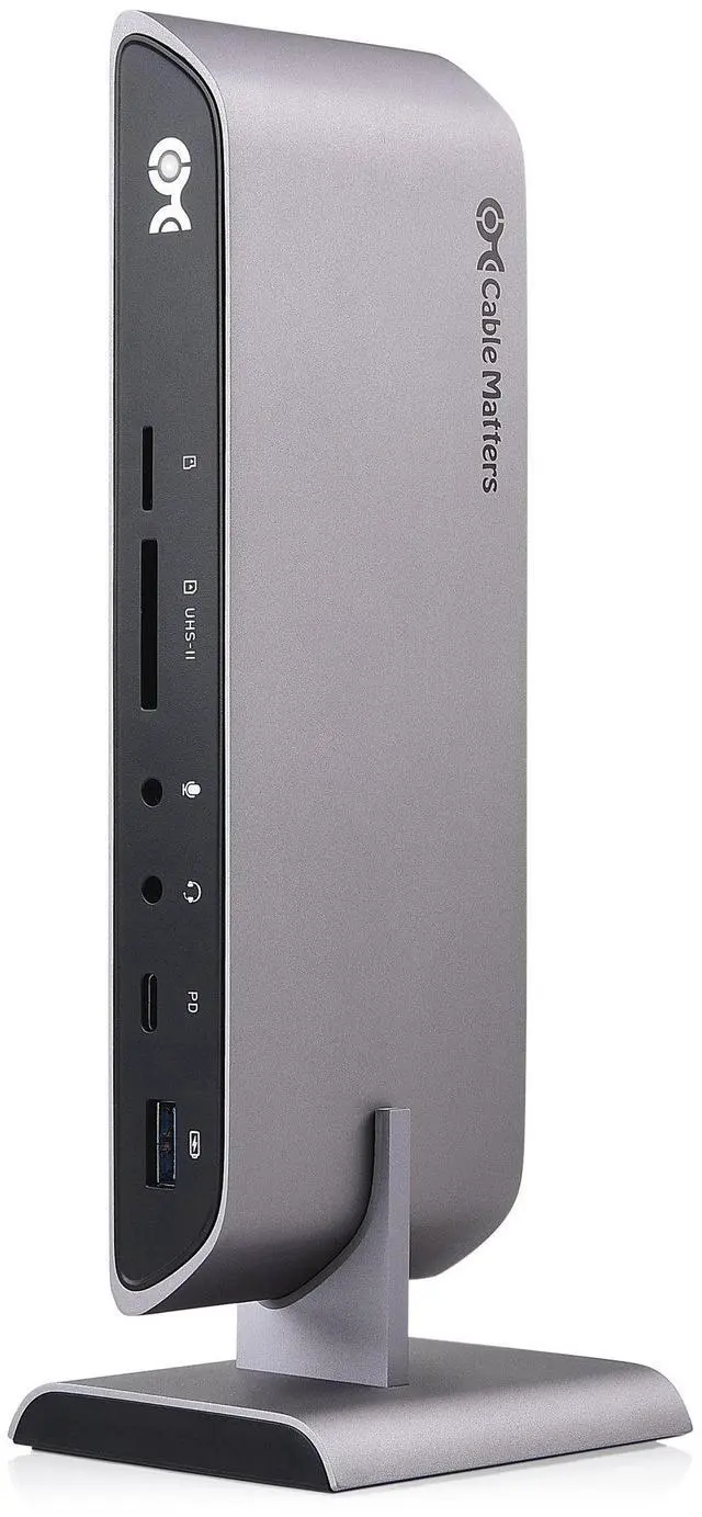 Main image of USB C Dock for Windows, Dual 4K DisplayPort, 80W Charging | SD Card Slot, Gigabit Ethernet, 10Gbps USBA/USBC Ports, Compatible with Thunderbolt 4/USB4