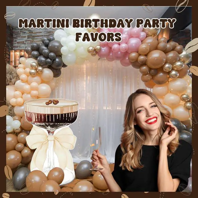 Alt view image 6 of 7 - 4 FT Espresso Martini Decorations Martini Bow Cardboard Cutout | A Tini Bit Older Birthday Cutout Stand for Women Bar Bachelorette Bridal Shower Wedding Party Decor