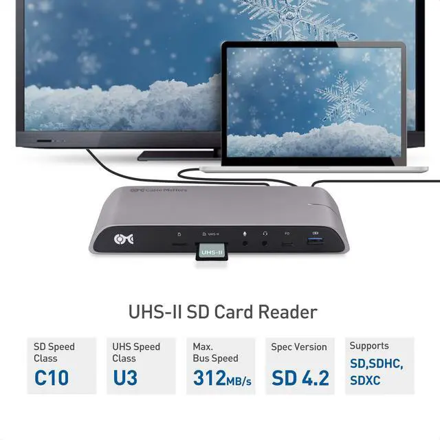Alt view image 3 of 7 - USB C Dock for Windows, Dual 4K DisplayPort, 80W Charging | SD Card Slot, Gigabit Ethernet, 10Gbps USBA/USBC Ports, Compatible with Thunderbolt 4/USB4