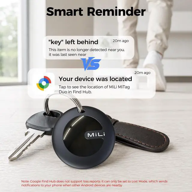 Alt view image 3 of 6 - MiTag Duo Air Tracker Tag Work for iOS and Android | Certified by Apple Find My and Google Find Hub, IP67 Waterproof Smart Bluetooth Tracker for Keys, Luggage, Suitcase, Backpack