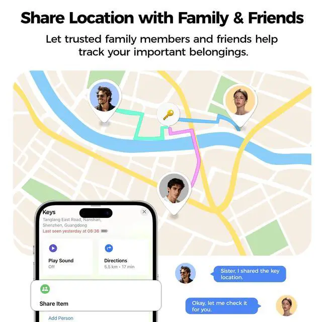 Alt view image 4 of 6 - MiTag Duo Air Tracker Tag Work for iOS and Android | Certified by Apple Find My and Google Find Hub, IP67 Waterproof Smart Bluetooth Tracker for Keys, Luggage, Suitcase, Backpack