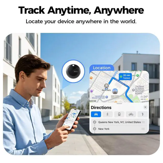 Alt view image 5 of 6 - MiTag Duo Air Tracker Tag Work for iOS and Android | Certified by Apple Find My and Google Find Hub, IP67 Waterproof Smart Bluetooth Tracker for Keys, Luggage, Suitcase, Backpack