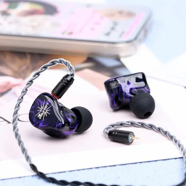 Alt view image 6 of 7 - Kiwi Ears Quartet in Ear Monitor, 2DD+2BA Hybrid IEM Earphone, HiFi Wired Earbuds, Studio Monitor in Ears with Hand-Crafted Resin Shell, Detachable IEM Cable for Audiophile Musician Gamer