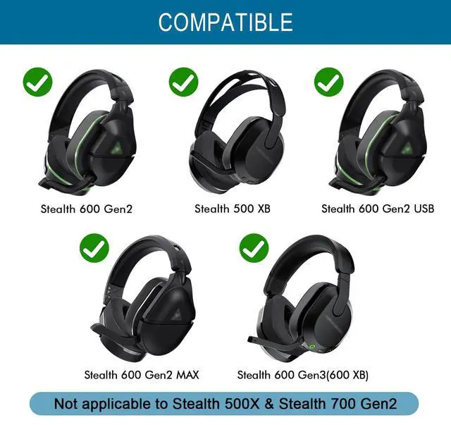 Alt view image 2 of 7 - Cooling Ear Pads for Turtle Beach Stealth 600 Gen2/ 600 Gen3/ 500 XB -Black | Replacement Earpads with Noise Isolation Foam