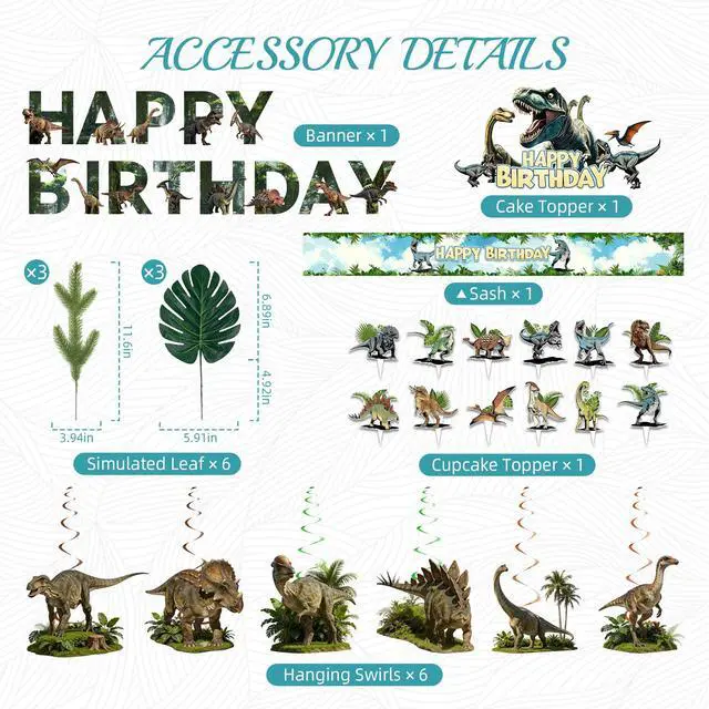 Alt view image 6 of 6 - Dinosaur Birthday Party Decorations with Backdrop | High-Density Balloons Set for Jurassic World Theme Party Supplies and Dino Park Celebration Events