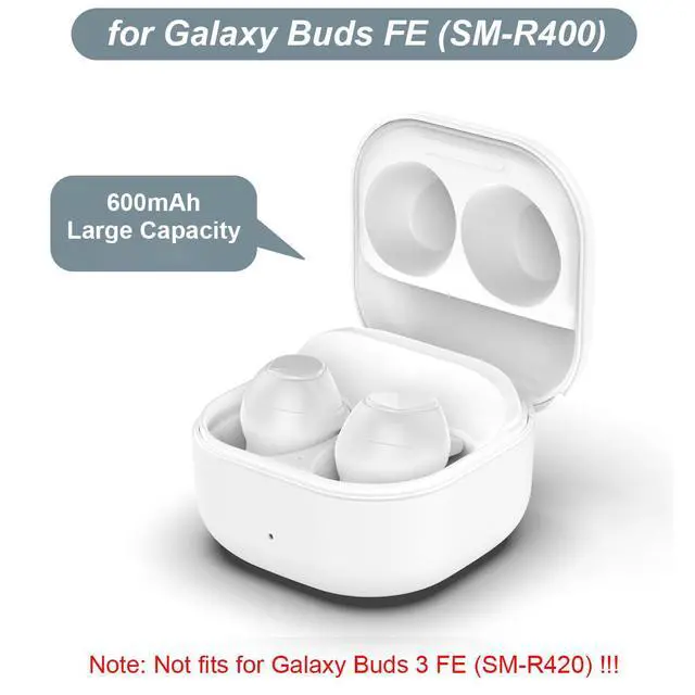 Alt view image 2 of 6 - Charging Case for Galaxy Buds FE, Replacement Charger Battery Case 600mAh for Samsung Galaxy Buds FE (White)