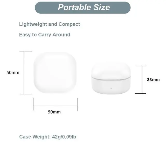 Alt view image 5 of 6 - Charging Case for Galaxy Buds FE, Replacement Charger Battery Case 600mAh for Samsung Galaxy Buds FE (White)