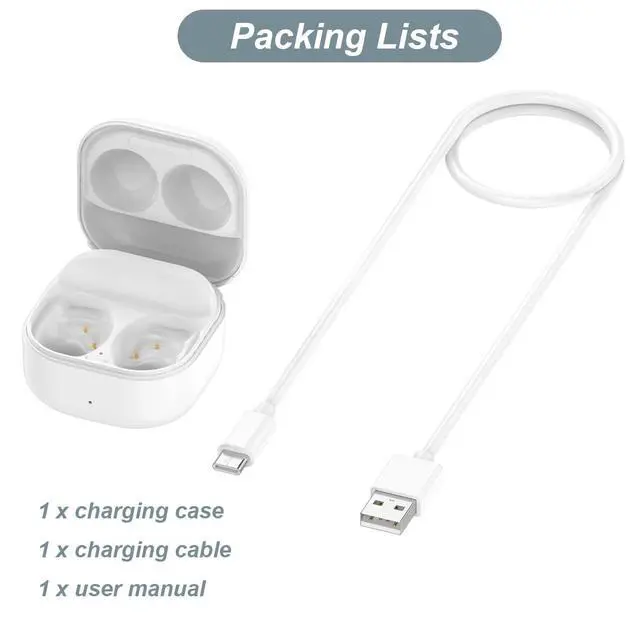 Alt view image 6 of 6 - Charging Case for Galaxy Buds FE, Replacement Charger Battery Case 600mAh for Samsung Galaxy Buds FE (White)
