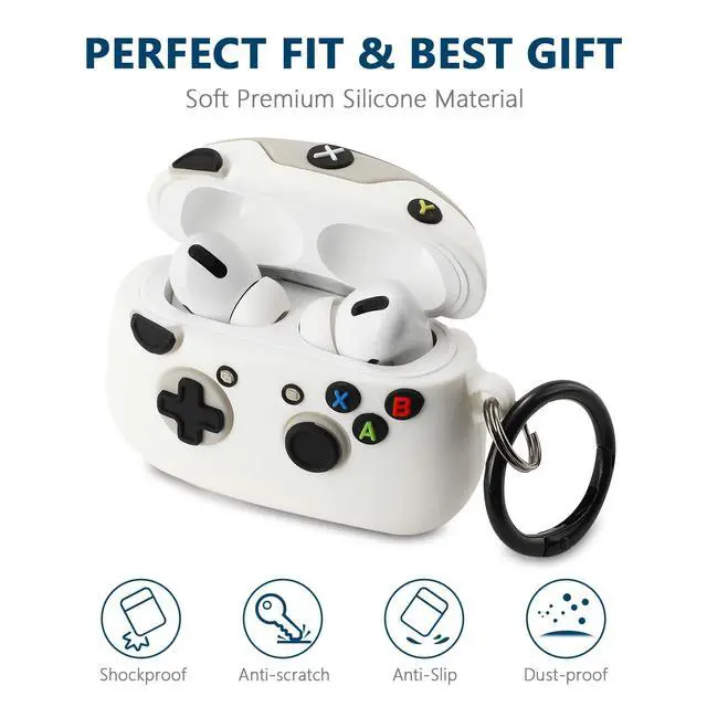 Alt view image 2 of 7 - for Airpods Pro 2nd Generation Case, Funny 3D Cartoon Game Controller Design Silicone Soft Cases with Keychain
