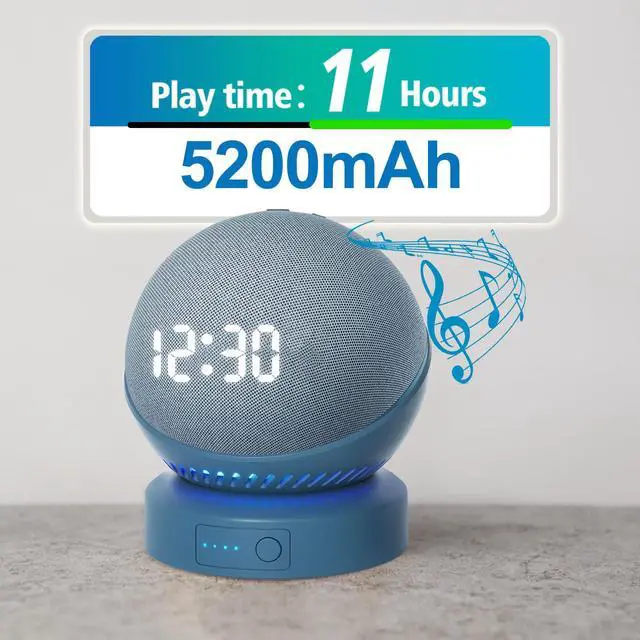 Alt view image 2 of 5 - Battery Base for Echo Dot 5th Gen Portable Echo Dot 4th and Homepod Mini Battery Base Pack, Not Including the Speaker