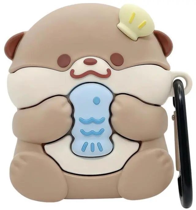 Main image of Cute Kawaii Case for AirPods 4, Case Cover Compatible with AirPod 4th Generation 2024, Funny Otter Shockproof Protective Earbuds Cover for Air pods 4 Gen, Keychain Accessories for Girls Women