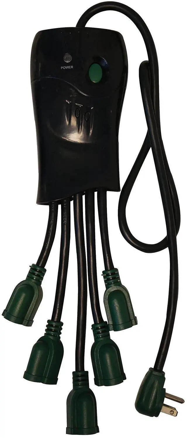 Main image of Go Green Power GG-5OCT GoGreen Power 5 Outlet Surge Protector, Black (GG-5OCT)