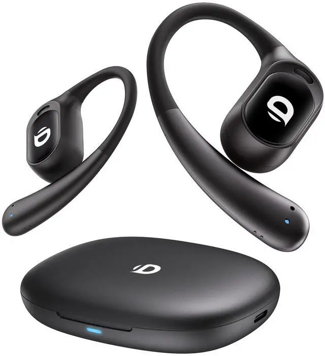 Main image of Open Ear Earbuds, True Wireless Open Ear Headphones with Earhooks, Air Conduction Earphones, Touch Control, Dual Noise-Cancelling Mics, Up to 30 Hours Power with Case, IPX5, Workouts, Yoga, Running