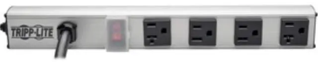 Main image of 4-Outlet Bench & Cabinet Power Strip, 12 in Length, Two NEMA 5-15R and Two NEMA 5-20R, 15ft Cord with 5-20P Plug, (PS120420)