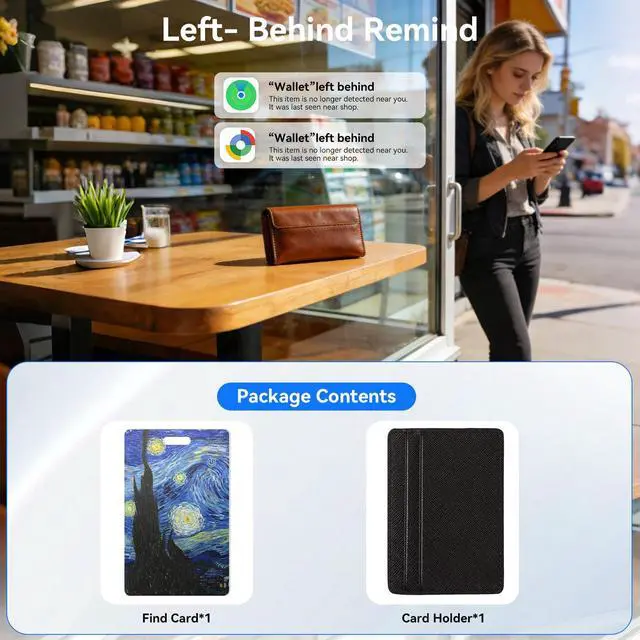 Alt view image 2 of 7 - Wallet Tracker Card (iOS & Android) Wireless Charging & 1-Year Battery, Ultra-Thin IP68 Waterproof Smart Card Works with Apple Find My & Google Find My Device for Wallet, Passport, Luggage