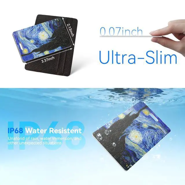 Alt view image 6 of 7 - Wallet Tracker Card (iOS & Android) Wireless Charging & 1-Year Battery, Ultra-Thin IP68 Waterproof Smart Card Works with Apple Find My & Google Find My Device for Wallet, Passport, Luggage