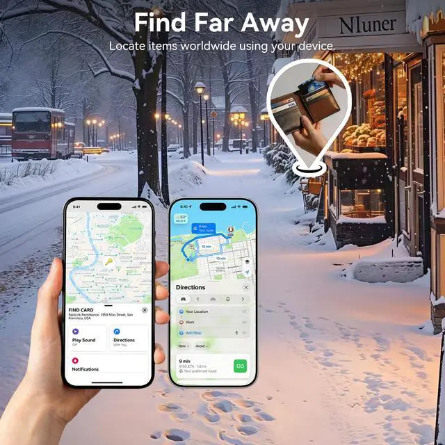 Alt view image 7 of 7 - Wallet Tracker Card (iOS & Android) Wireless Charging & 1-Year Battery, Ultra-Thin IP68 Waterproof Smart Card Works with Apple Find My & Google Find My Device for Wallet, Passport, Luggage
