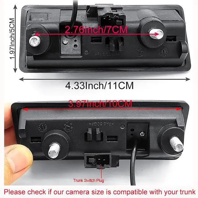 Alt view image 2 of 7 - Vehicle Backup Camera with Dynamic Intelligent Trajectory Moving Guide Line for Audi A4L A5 A3 Q3 Q5 RS6 for VW Passat Tiguan Jetta Sharan Touareg Lavida Skoda, Car Rear View Trunk Handle Camera