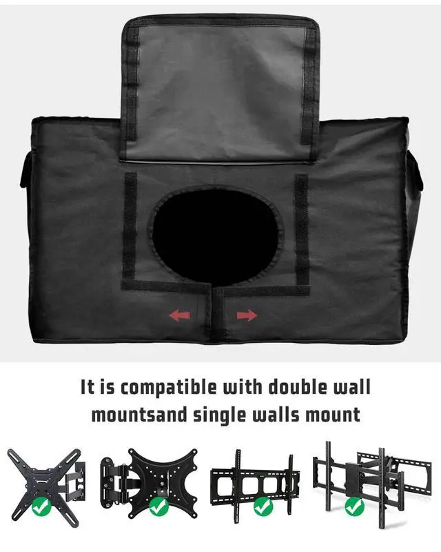 Alt view image 7 of 7 - Rustic American Flag Outdoor TV Cover Waterproof & Weatherproof TV Covers with Roll Up Front Flat for 40-43 Inch, Red Blue Outside Zipper TV Screen Protector Enclosure with Remote Control Pocket